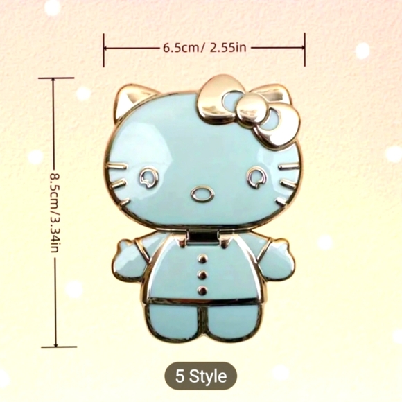 Hello Kitty Rotatable Folding Phone Stand Mirror - PURPLE PINK - Picture 4 of 4